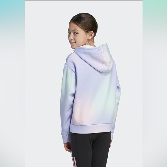 adidas Shirts & Tops Adidas Girls Gradient Fleece Pullover Hoodie Purple With Multicolor New